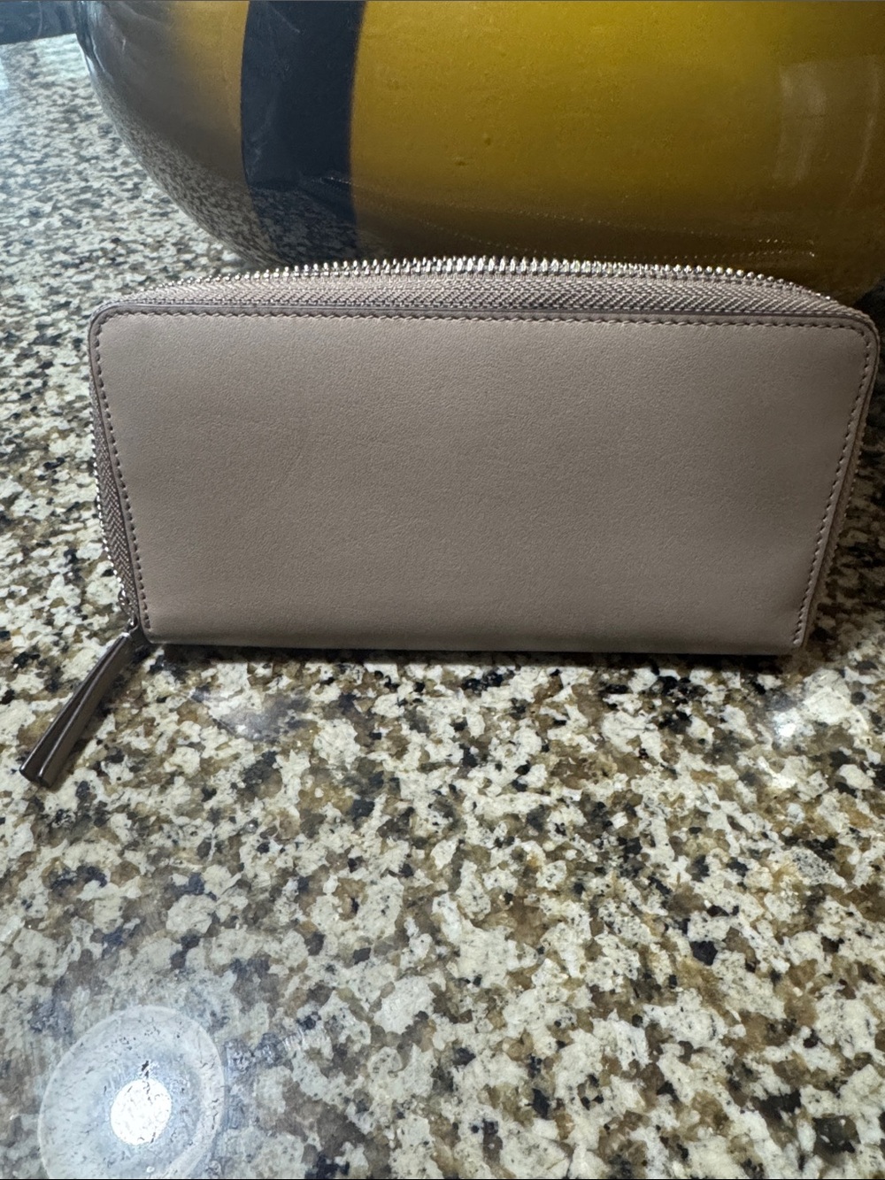 Tory Burch Taupe Wallet with Silver Logo Hardware - Picture 3 of 3